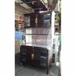 ตู้ครัวสีชา โครงอลูมิเนียม 100 cm