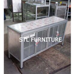 ตู้วางเตาแก๊ส หน้าเรียบ 150 cm ชั้นอลูมิเนียม