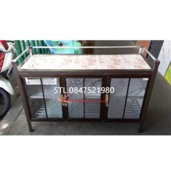 ตู้วางเตาหน้ากระเบื้อง 127 cm สีชา 1