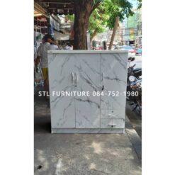 ตู้เสื้อผ้า 3 บาน เด็ก ลายหินอ่อน