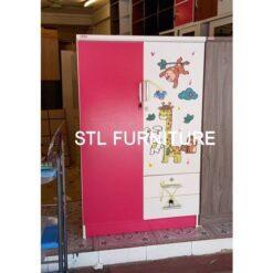 ตู้เสื้อผ้า 80 cm เด็ก ลายการ์ตูน สีชมพู