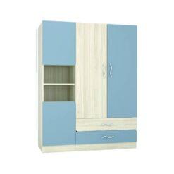 ตู้เสื้อผ้าเด็ก 3 บาน สีฟ้าพาสเทล
