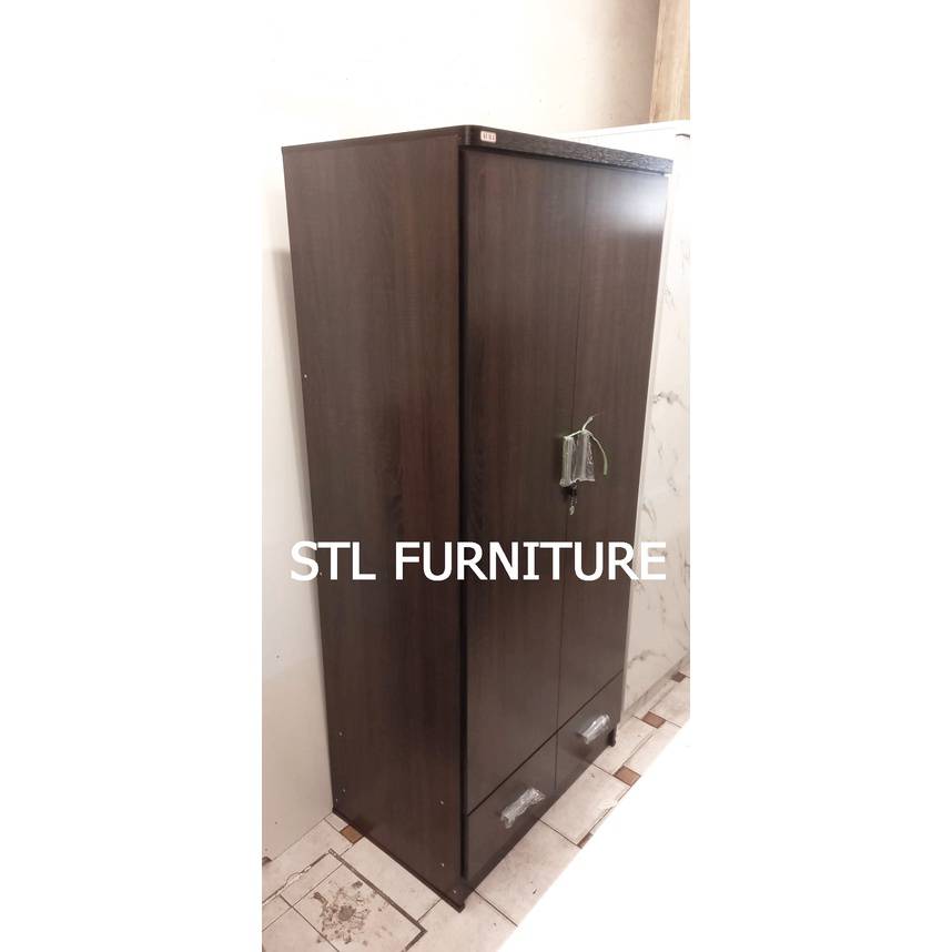 ตู้เสื้อผ้า 80 cm ลิ้นชักคู่ สีโอ๊ค