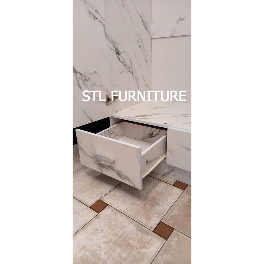 ลิ้นชักตู้เสื้อผ้า 80 cm ลิ้นชักคู่ ลายหินอ่อน