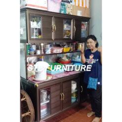 รีวิวตู้ครัวโครงอลูมิเนียมสีชา ขนาด 150 cm