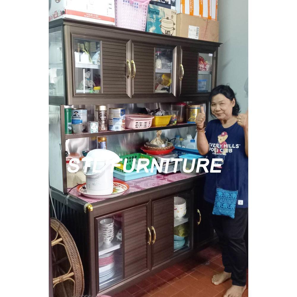 รีวิวตู้ครัวโครงอลูมิเนียมสีชา ขนาด 150 cm