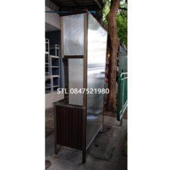 ด้านหลังตู้ซิงค์ ต่อบน โครงเหล็ก สีชา ขนาด 100 cm