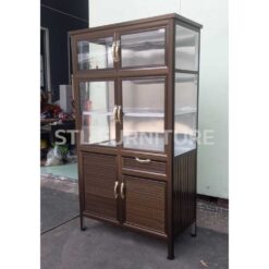 ตู้กับข้าวโครงอลูมิเนียม 100 cm สีชา