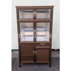 ด้านหน้า ตู้กับข้าวโครงอลูมิเนียม 100 cm สีชา