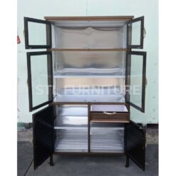 ภายในตู้กับข้าวโครงอลูมิเนียม 100 cm สีชา