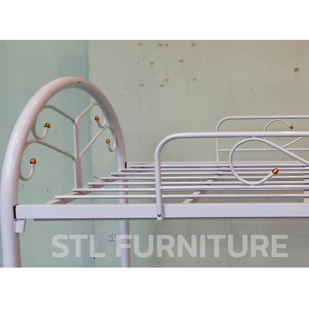 เตียง 2 ชั้น เหล็ก หัวโค้ง 3 ฟุต ลักษณะหัวเตียง