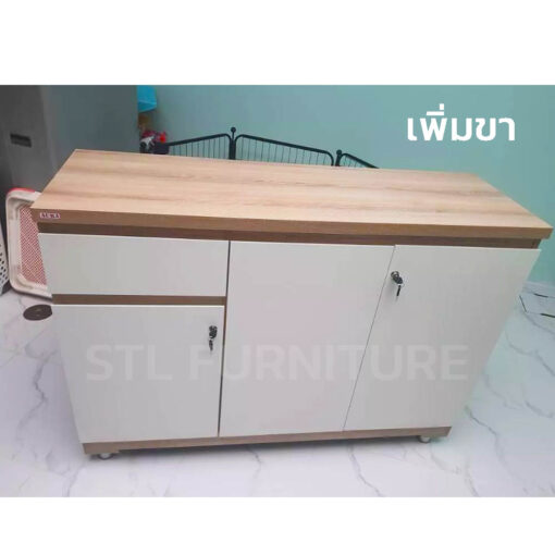รัวิวตู้คอนโซล 120 cm สีโซลิดขาว เพิ่มขา จัดส่งลูกค้า