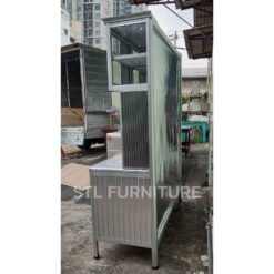 ด้านหลัง ตู้ครัวต่อบนโครงอลูมิเนียมมุมมน ขนาด150 cm