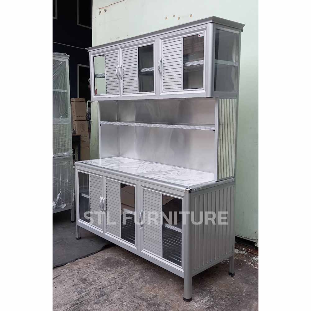 ด้านข้าง ตู้ครัวต่อบนโครงอลูมิเนียมมุมมน ขนาด150 cm