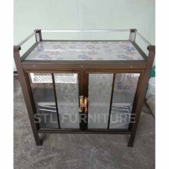 ตู้กระเบื้อง 80 cm สีชา ชั้นอลู