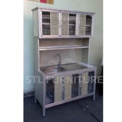 ตู้ซิงค์ล้างจาน โครงเหล็ก ต่อบน 120 cm ลายหินผสม