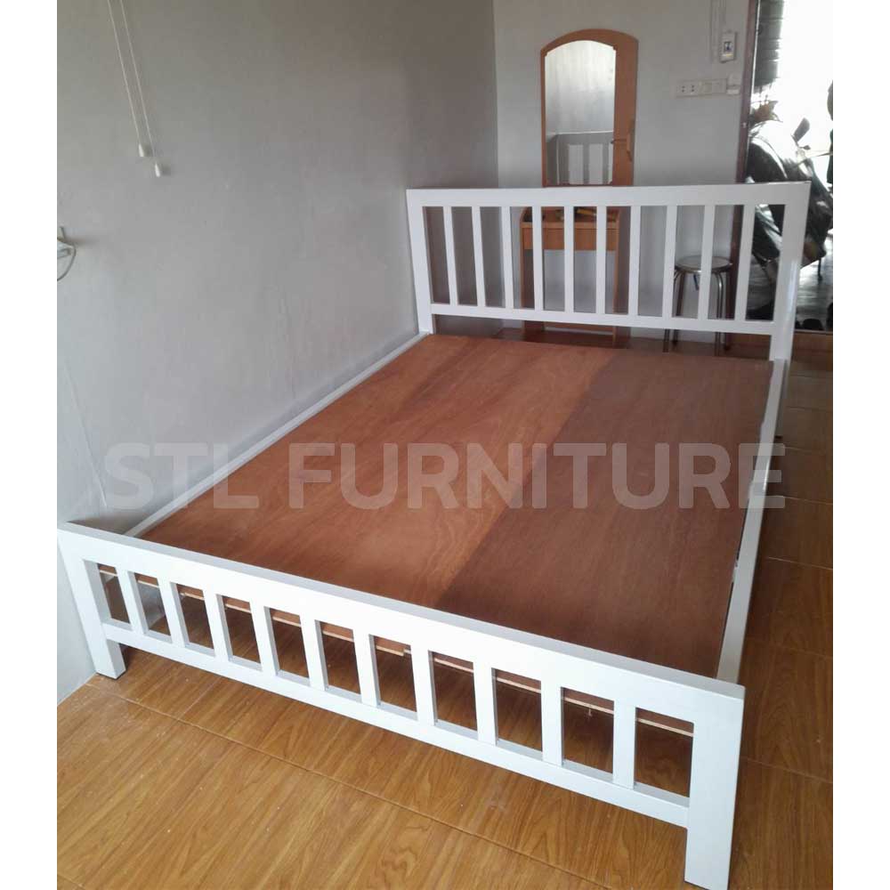 เตียงเหล็กเหลี่ยม redhot พร้อมไม้รองเตียง