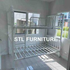 ขายเตียงสองชั้น สีขาว ขา 2 x 2 นิ้ว