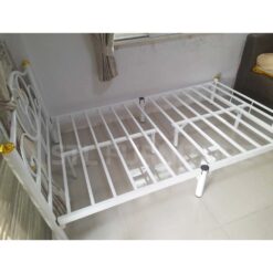 เตียงเหล็ก ไมดัส พื้นเตียงแยกได้ 3.5 ฟุต สีขาว
