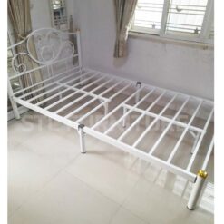 เตียงเหล็ก ไมดัส พื้นเตียงแยกได้ เคลื่อนย้ายสะดวก 3.5 ฟุต สีขาว