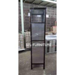 ด้านข้าง ตู้กับข้าวโครงอลูมิเนียม สีชา ขนาดพิเศษ 80 x 40 x 190 cm