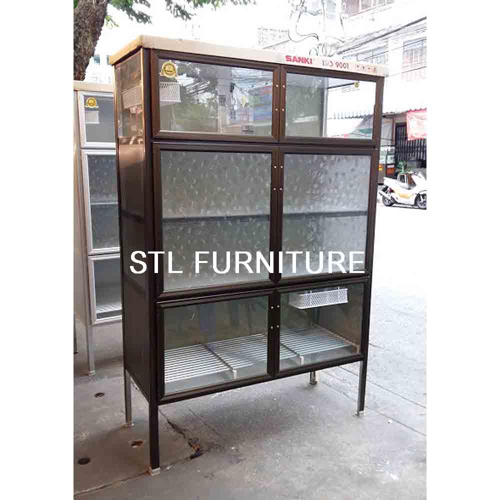 ตู้กับข้าวซันกิ 4 ฟุต สีชา