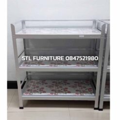 ชั้นวางของในครัว อลูมิเนียม หน้ากระเบื้อง ด้านหน้า