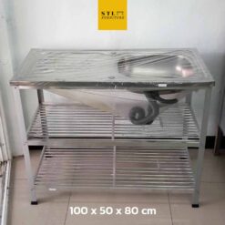 ซิงค์ล้างจาน สแตนเลส 100 cm 1 หลุม
