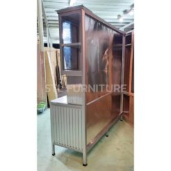 ด้านหลังตู้ครัวโครงอลูมิเนียมมุมมน ขนาด 180 cm สวยทน