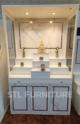 ตู้พระโมเดิร์น สีหินอ่อนขาว ขนาด 4 ฟุต