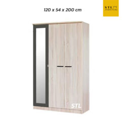 ตู้เสื้อผา 120 cm กระจกข้าง สลับได้