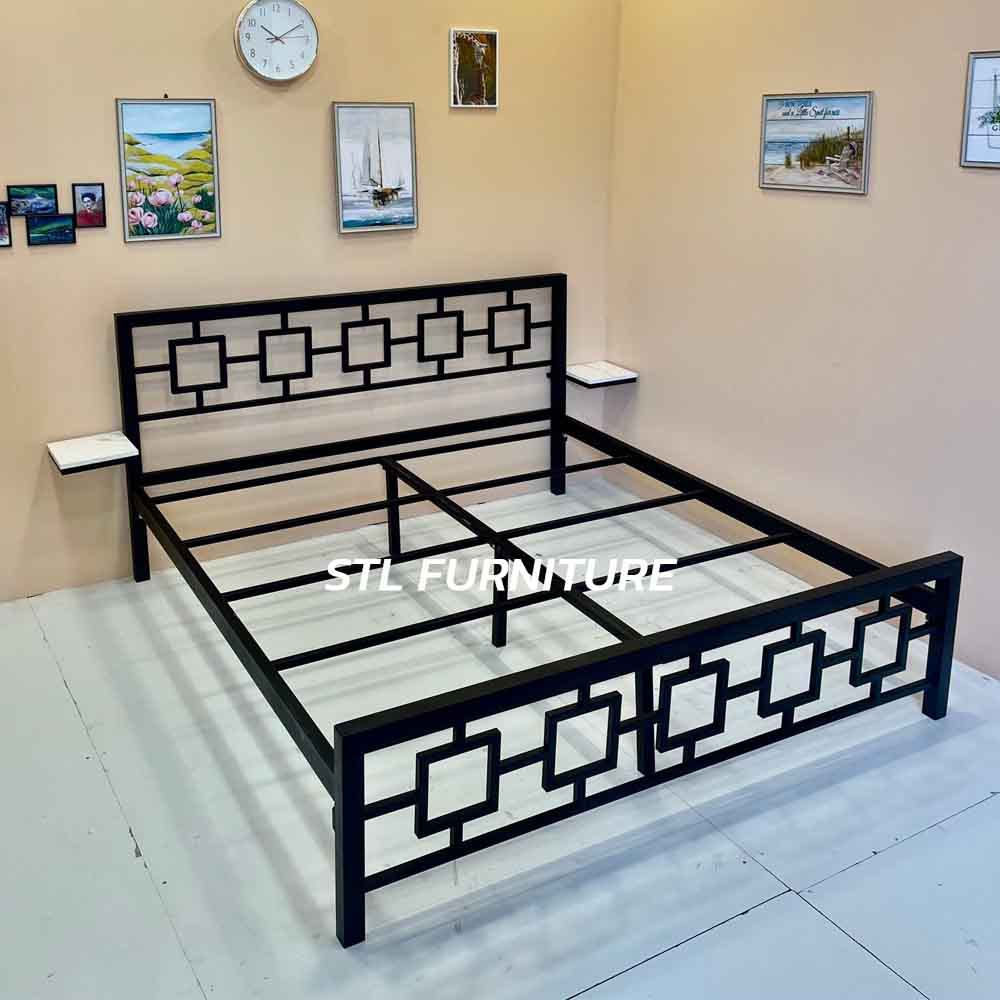 เตียงนอนเหล็ก ลายจีน