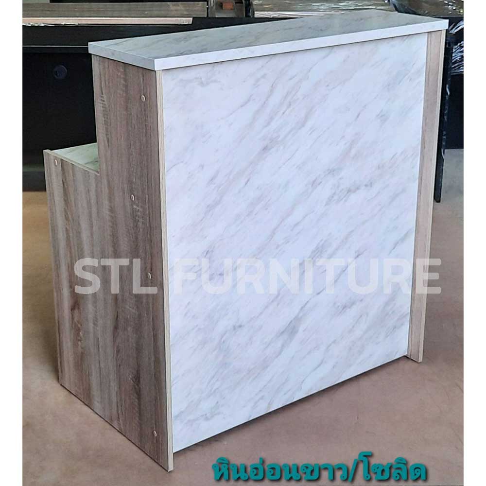ด้านข้าง โต๊ะเคาน์เตอร์ ลายหิน 100 cm ลายหินอ่อนตัดโซลิด
