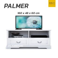 ตู้วางทีวี palmer วินเทจ สีขาว