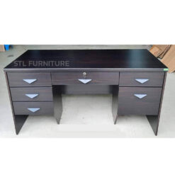 โต๊ะทำงาน 150 cm 6 ลิ้นชัก สีโอ๊ค