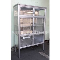 ด้านข้าง ตู้กับข้าวโครงอลูมิเนียม 4 ฟุต 6 ประตู สีเงิน