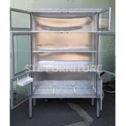 ภายใน ตู้กับข้าวโครงอลูมิเนียม 4 ฟุต 6 ประตู สีเงิน