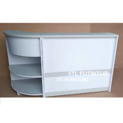 โต๊ะเคาน์เตอร์ 120 cm 1 ช่องเก็บของ + ชั้นเคาน์เตอร์เข้ามุม ด้านหลัง