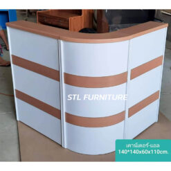 โต๊ะเคาน์เตอร์ 80 cm + 3 ชั้น 60 cm + โต๊ะคอม 80 cm ด้านหลัง