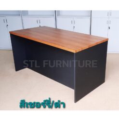 โต๊ะทำงาน 150 cm 3 ลิ้นชัก สีเชอร์รี่ดำ ด้านหน้า