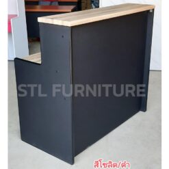 โต๊ะเคาน์เตอร์ 2 ลิ้นชักคู่ สีโซลิดตัดดำ ด้านหน้า