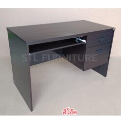 โต๊ะคอมพิวเตอร์ 100 cm 120 cm 2 ลิ้นชัก สีโอ๊ค