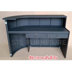 หน้าตรง โต๊ะเคาน์เตอร์โค้ง 120 cm สีดำ
