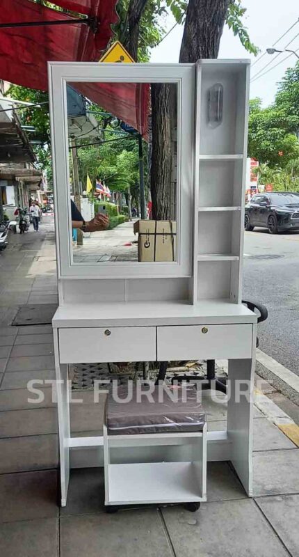 โต๊ะเครื่องแป้ง 80 cm snowy ด้านหน้า