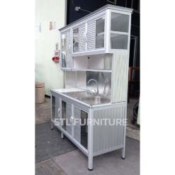 ด้านข้าง ตู้ซิงค์ล้างจาน อลูมิเนียมทั้งใบ ล่างโล่ง