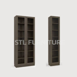 ชั้นวางหนังสือ ประตูกระจก สูง 200 cm