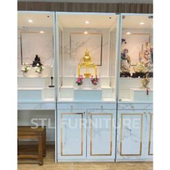 ตู้พระสวยมาก สีขาวหินอ่อน ขนาด 80 cm