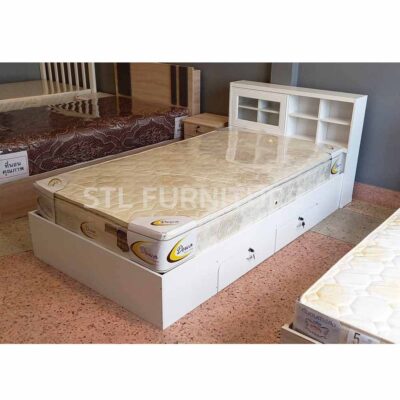 เตียงหัวสไลค์ สีขาว