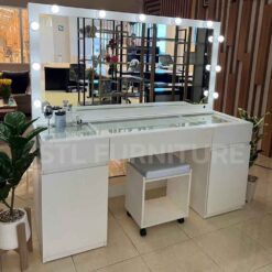 โต๊ะเครื่องแป้งเกาหลี ใหญ่พิเศษ 160 cm มีไฟ