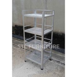 ด้านข้างชั้นคว่ำจานอลูมิเนียม 4 ชั้น เล็ก